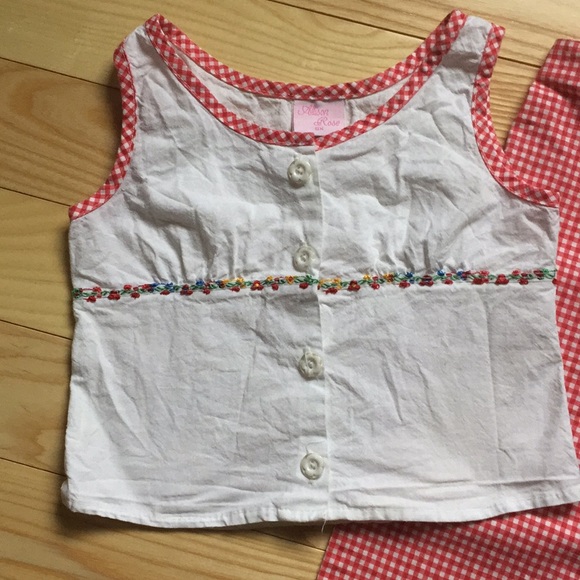 Girl’s 2 Piece Red and White Checked Gingham Set - Picture 2 of 5